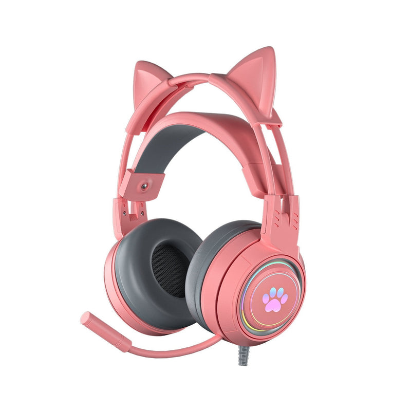 HeadSet/Fones de ouvido com orelhas de gato e microfone para PC e Gamer